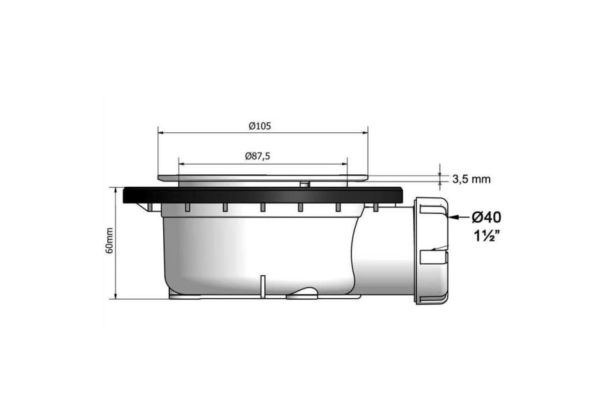 Platos de ducha de resina Design Basic de Bruntec croquis 4