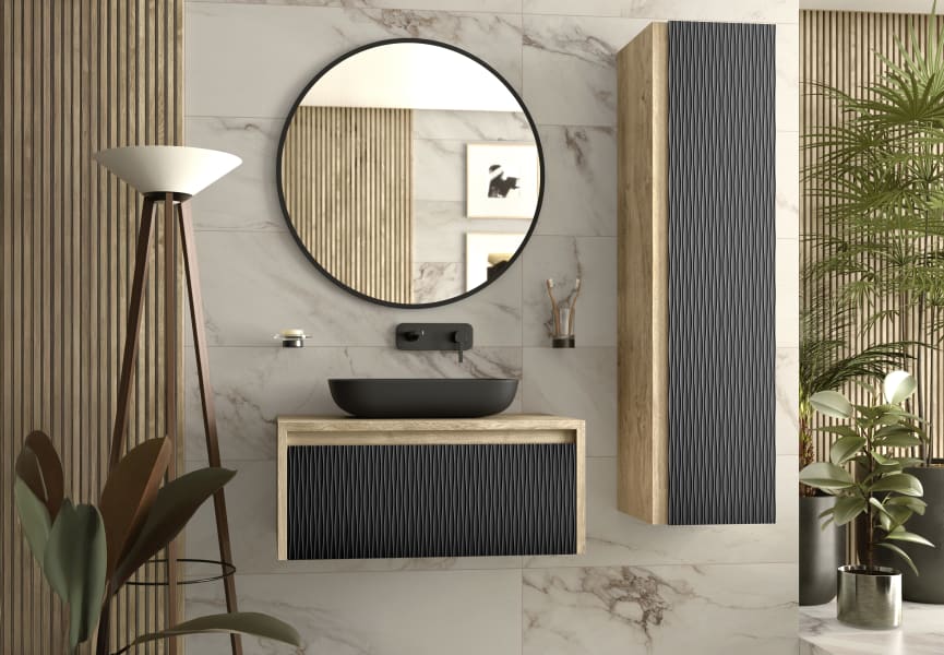 Mueble de baño Lambda con encimera de madera Coycama principal 5