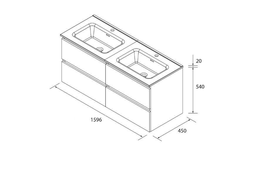 Conjunto mueble de baño Bequia Salgar croquis 9