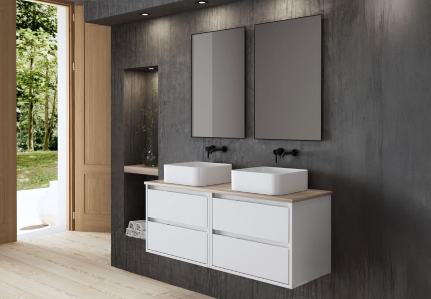 Mueble de baño con encimera de madera Boston Bruntec principal 0