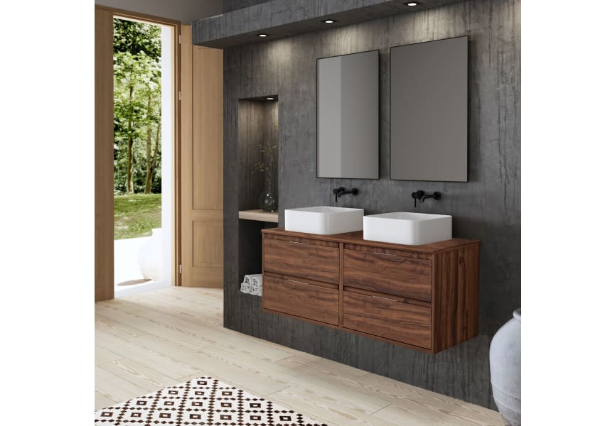 Mueble de baño con encimera de madera Boston Bruntec principal 1