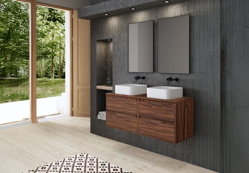Mueble de baño con encimera de madera Boston Bruntec principal 1