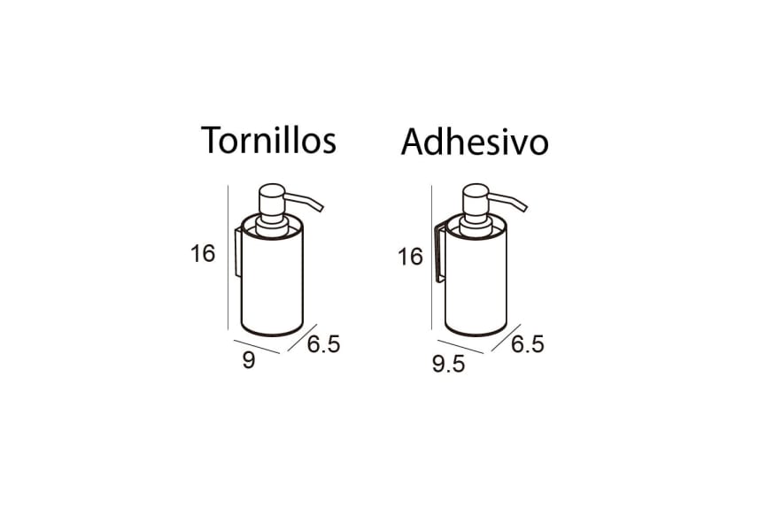 Dosificador de jabón a pared Eco 4600 Manillons Torrent croquis 1