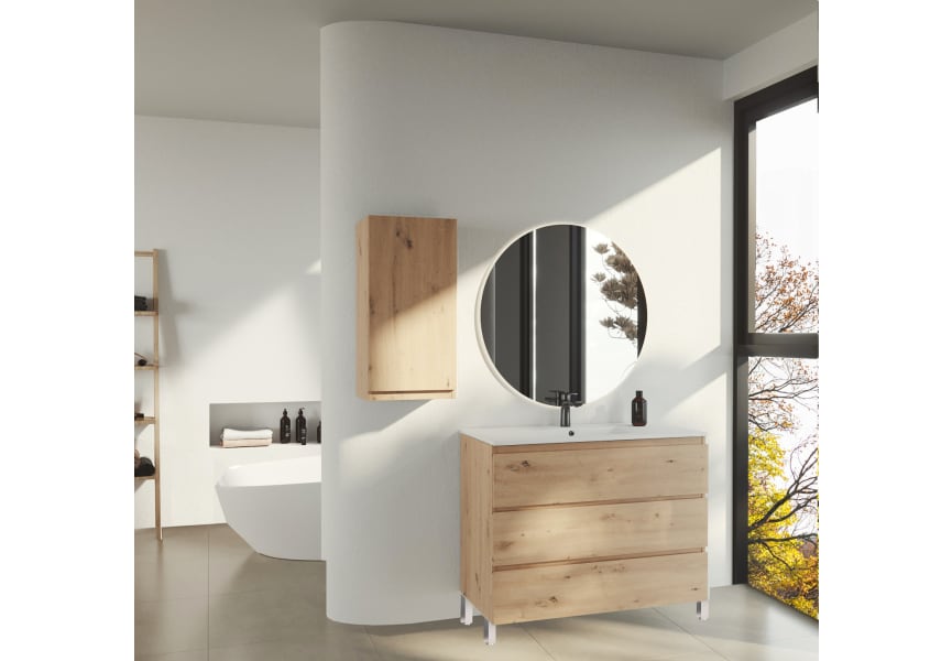 Mueble de baño color madera fondo reducido 37.8 cm Vilma Bruntec principal 1