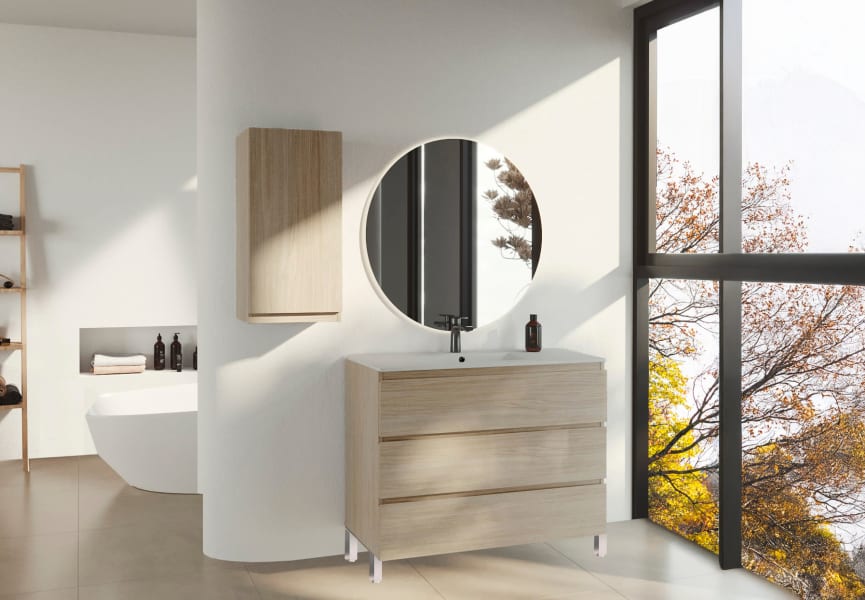 Mueble de baño color madera fondo reducido 37.8 cm Vilma Bruntec principal 0