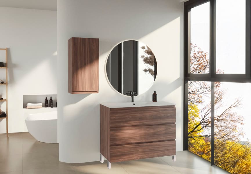 Mueble de baño color madera fondo reducido 37.8 cm Vilma Bruntec principal 3