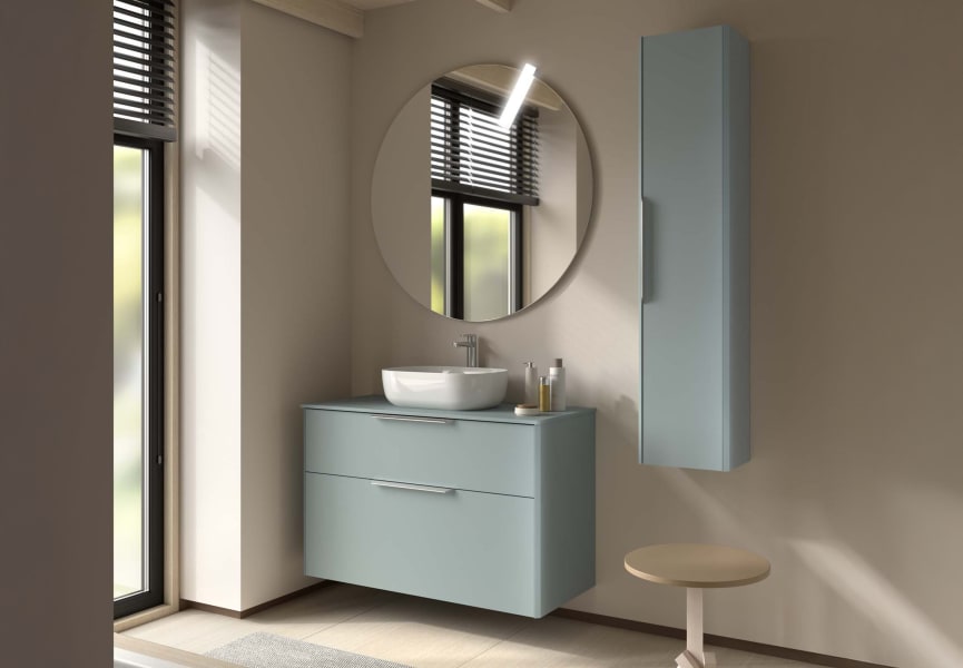 Mueble de baño con encimera de madera Luva Salgar ambiente 7