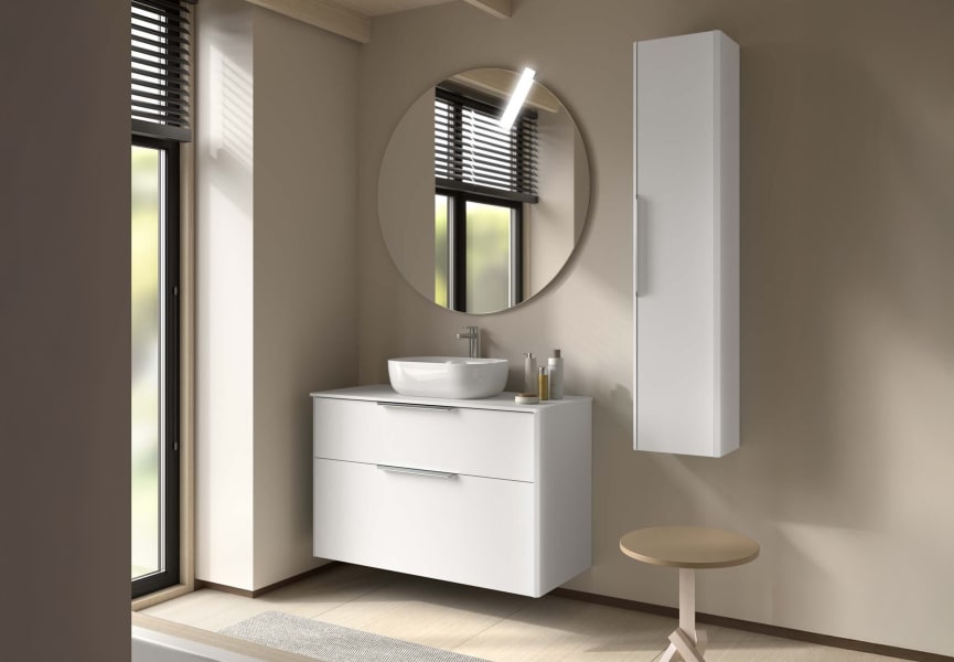 Mueble de baño con encimera de madera Luva Salgar ambiente 6