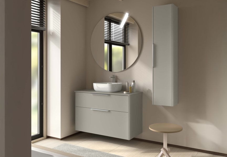 Mueble de baño con encimera de madera Luva Salgar ambiente 5