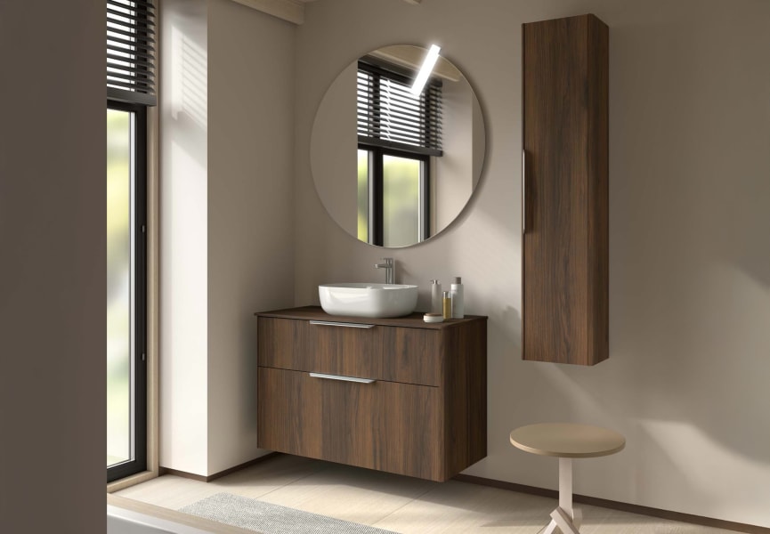 Mueble de baño con encimera de madera Luva Salgar ambiente 4