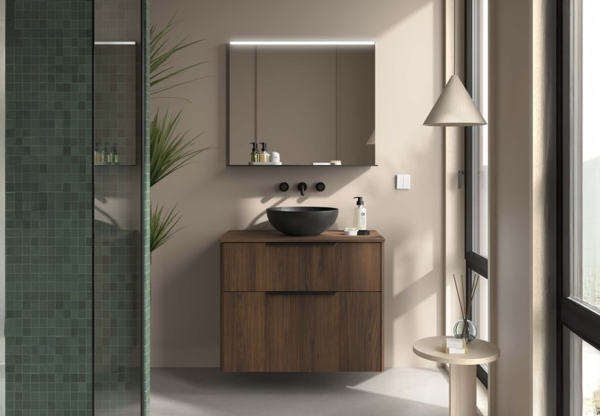 Mueble de baño con encimera de madera Luva Salgar principal 0
