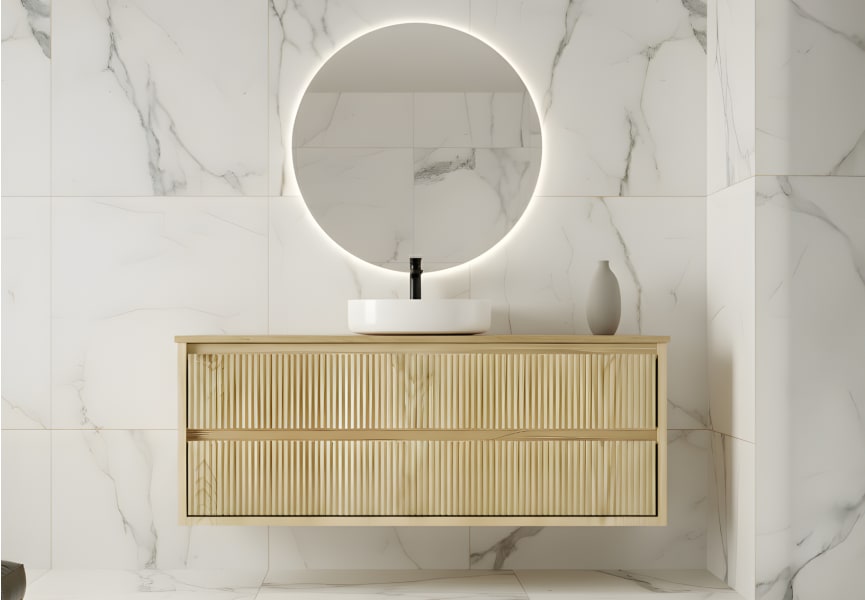 Mueble de baño madera maciza con encimera de madera Alpes 19 Bruntec principal 0