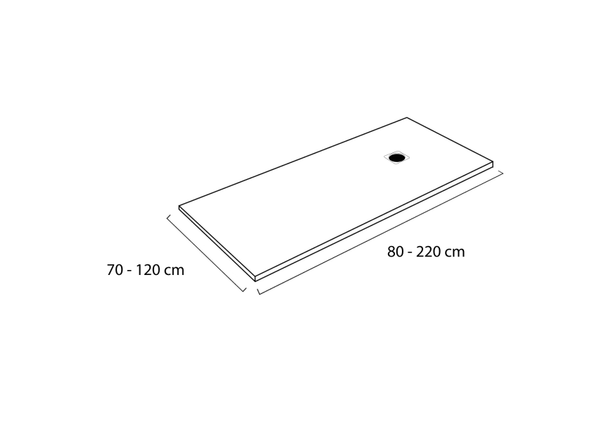 Plato de ducha de resina Luma de Bruntec croquis 8
