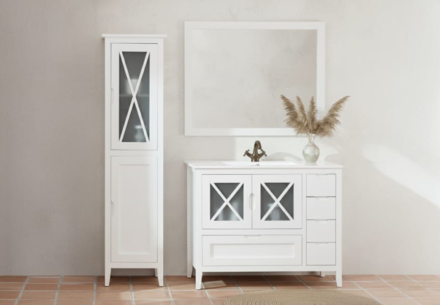 Conjunto mueble de baño rústico Kai Bruntec principal 2