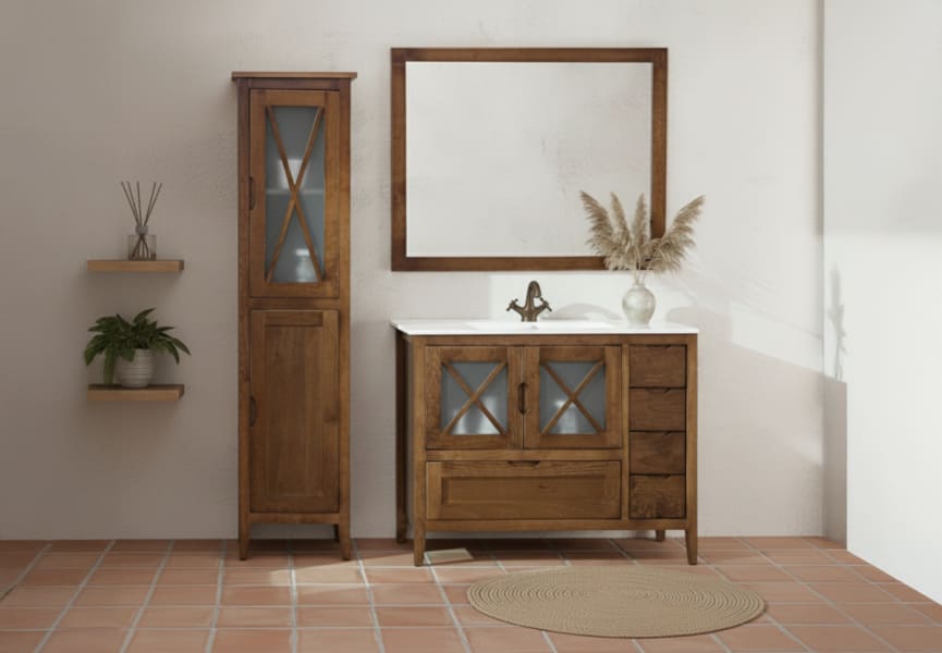 Conjunto mueble de baño rústico Kai Bruntec principal 0