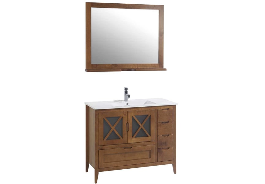 Conjunto mueble de baño rústico Kai Bruntec detalle 5