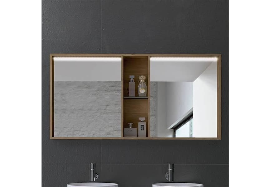 HOMCOM Armario de Baño con Espejo y Luz LED Mueble Espejo de Pared con –  Bechester