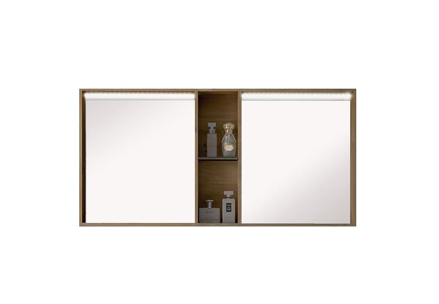 Armario con espejo de baño con luz led 50x60 cm de color blanco y plateado  Vida XL 285115