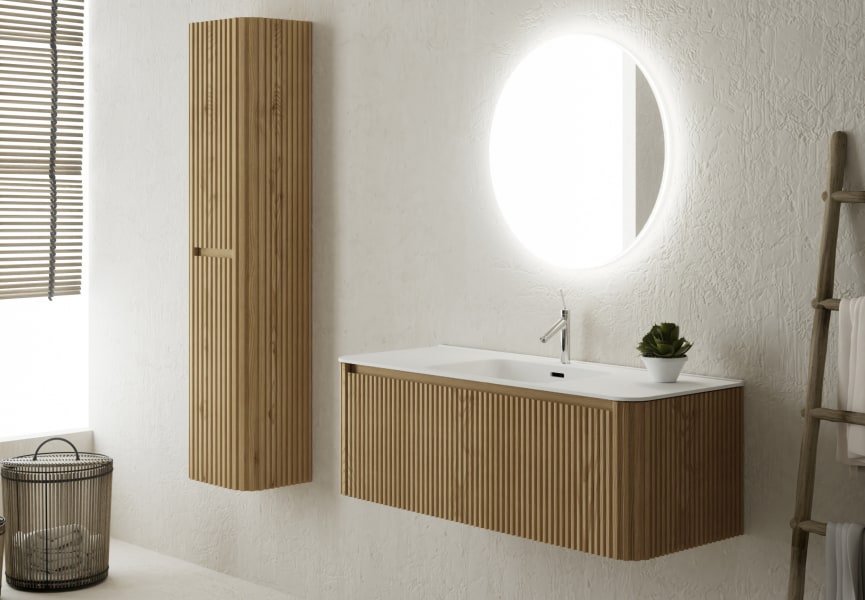 Conjunto de mueble de baño de madera maciza Baviera Bruntec principal 1