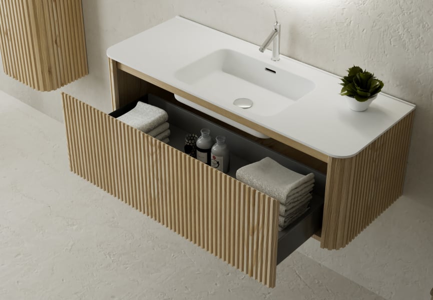 Conjunto de mueble de baño de madera maciza Baviera Bruntec detalle 2