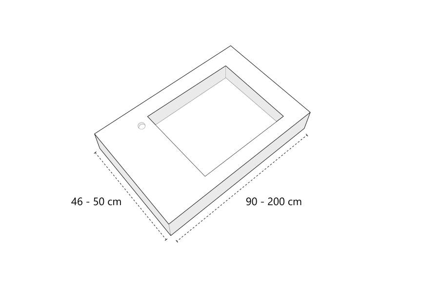 Lavabo suspendido Tennessee Bruntec croquis 2