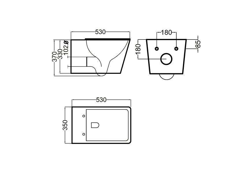 Inodoro Square Bruntec croquis 4