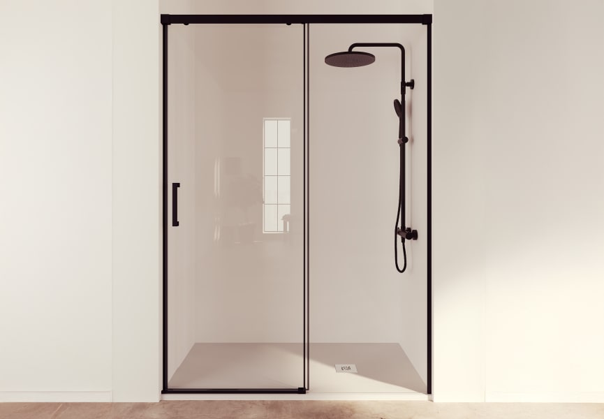 Mampara de ducha Treban negro mate Torvisco detalle 2