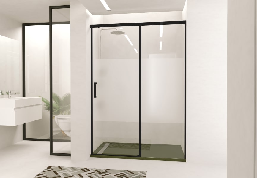 Mampara de ducha Treban negro mate Torvisco principal 1