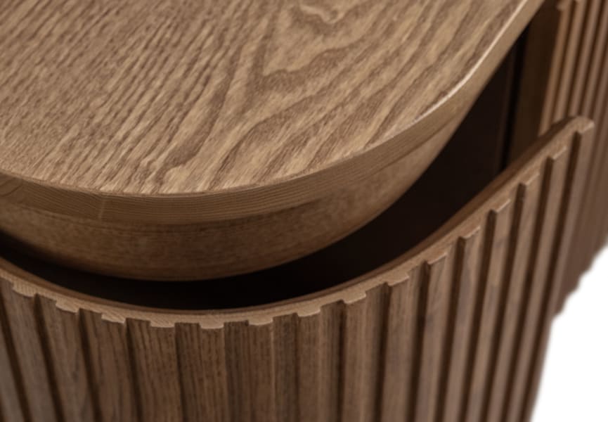 Mueble de baño madera varias medidas, maciza de fresno con encimera de madera Neo Curve Bruntec detalle 3