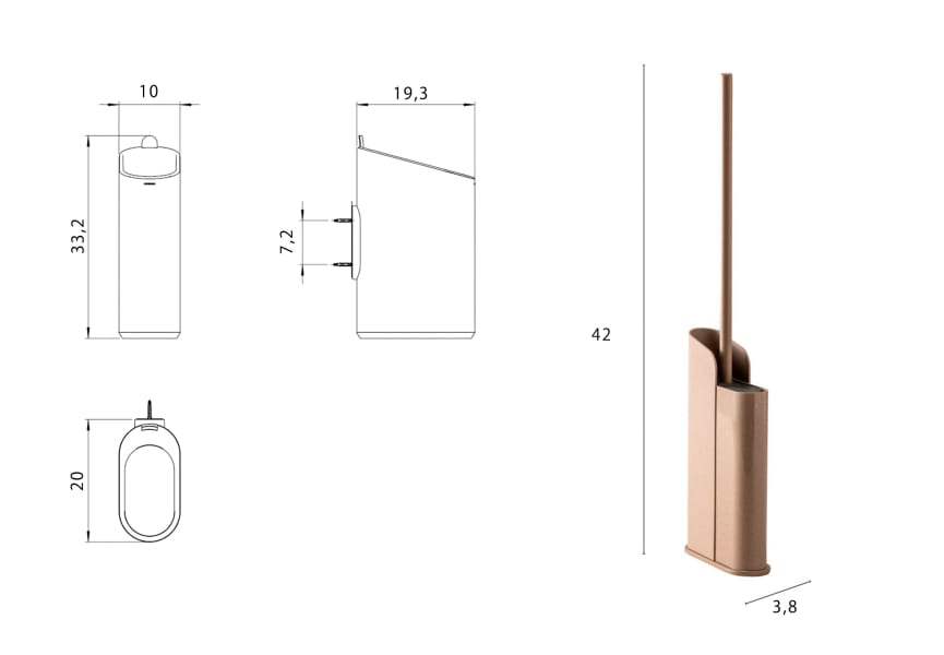 Conjunto Escobillero y Papelera Flat de Cosmic croquis 4
