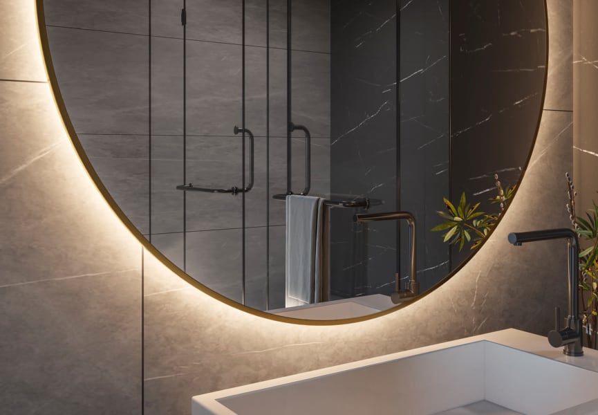 Espejo de baño con luz led Atria Bruntec detalle 5