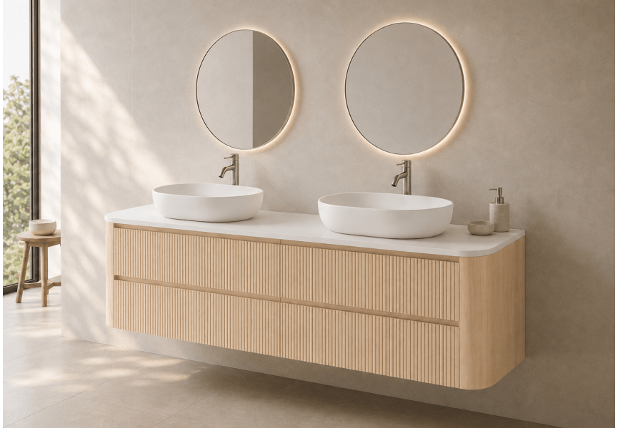 Mueble de baño con encimera Solid Surface Duna Bruntec principal 1