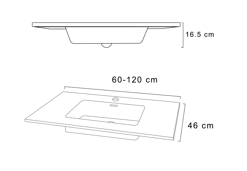 Lavabo encastrado Etna Art and Bath croquis 1