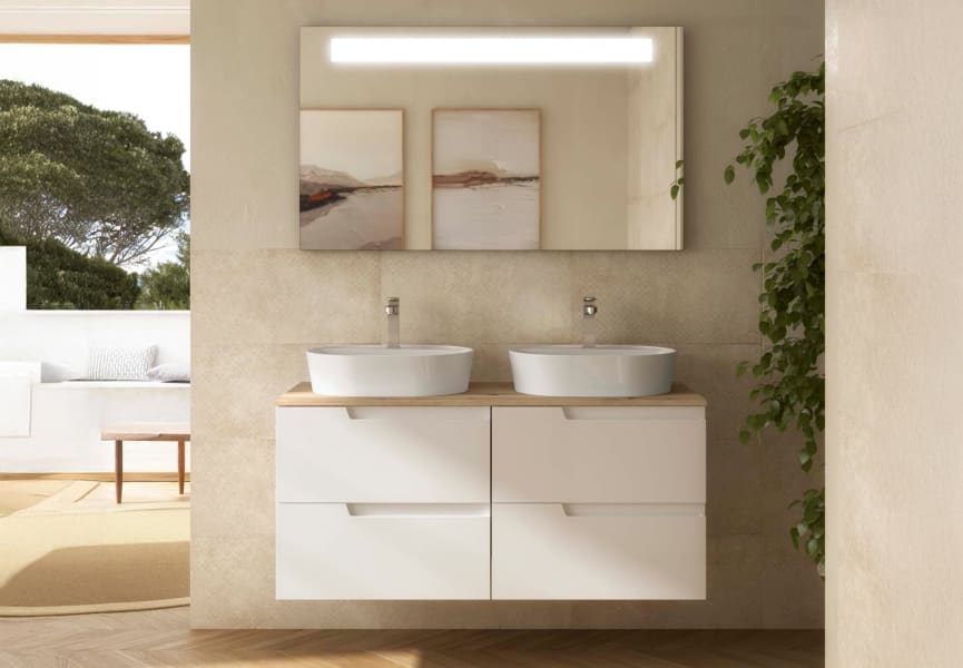 Mueble de baño con encimera roble montana Vima Salgar principal 0