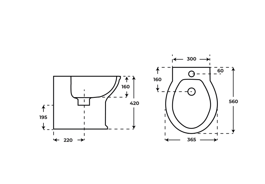 Pack inodoro compacto + bidé Olimpia Fossil Natura croquis 11