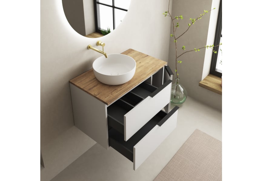 Mueble de baño con encimera de microtec Coban Bruntec detalle 3