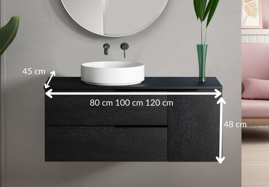 Mueble de baño con encimera de microtec Coban Bruntec croquis 5