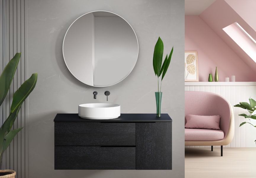 Mueble de baño con encimera de microtec Coban Bruntec principal 2