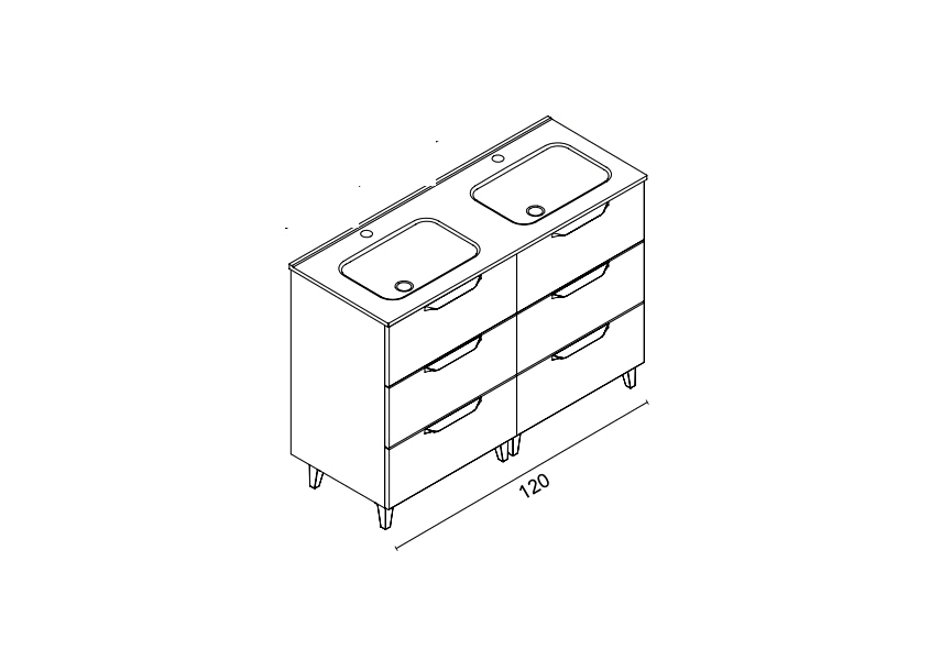 Conjunto mueble de baño Urban Royo croquis 7