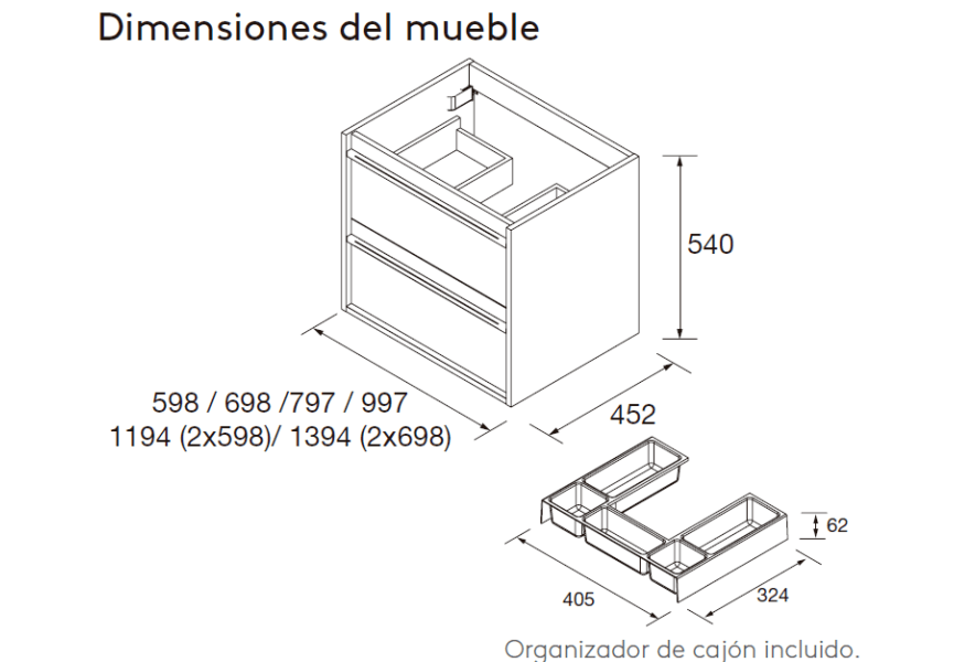 Conjunto mueble de baño Attila Salgar croquis 19