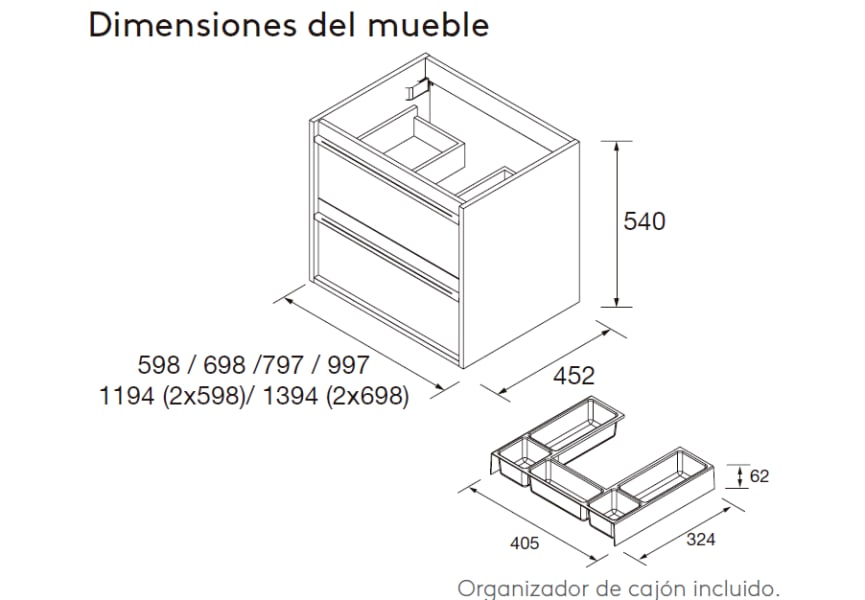 Conjunto mueble de baño Attila Salgar croquis 19