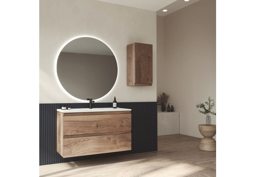 Mueble de baño color madera fondo reducido 37.8 cm Vilma Bruntec principal 1