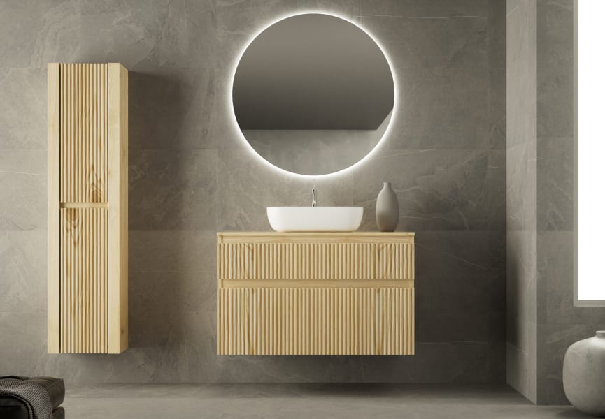 Mueble de baño moderno de madera maciza Alpes Bruntec principal 1