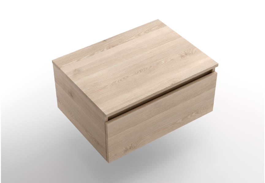 Conjunto mueble de baño con encimera de madera y cajonera Domus Salgar detalle 5
