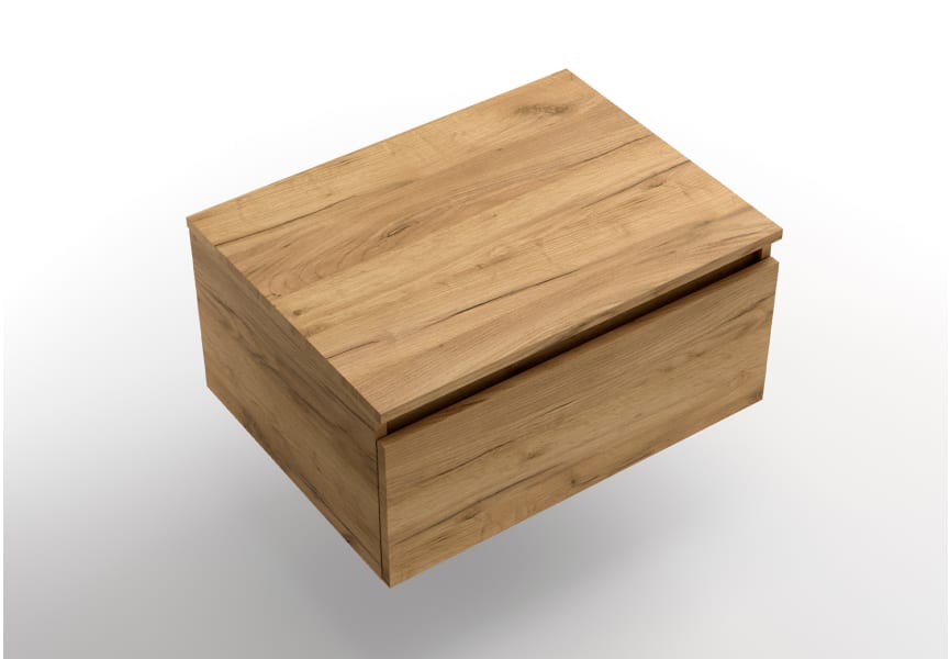 Conjunto mueble de baño con encimera de madera y cajonera Domus Salgar detalle 6