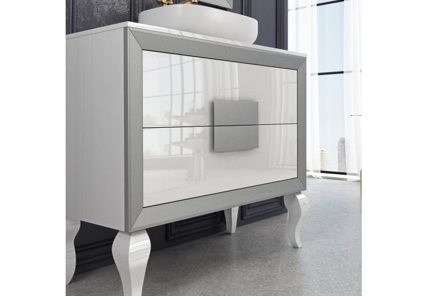 Mueble de baño con encimera de madera L-Gant Campoaras detalle 1