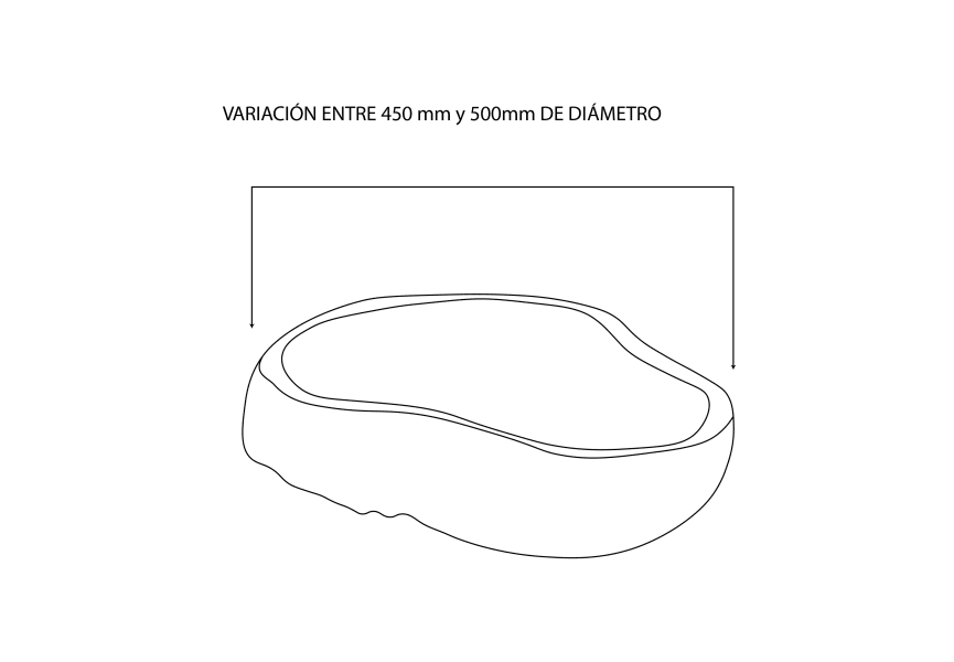 Lavabo sobre encimera Akutan Art and Bath croquis 2