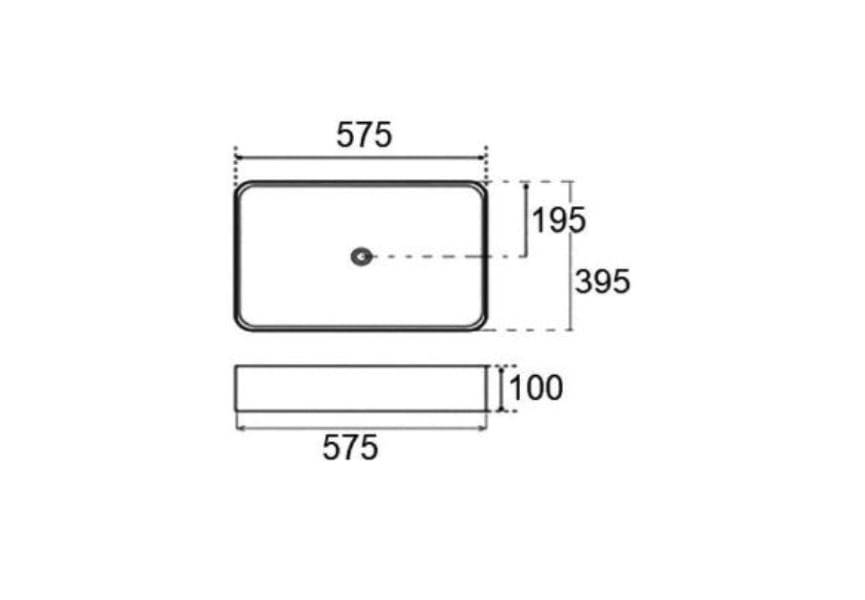 Lavabo sobre encimera Madrid Bruntec croquis 1