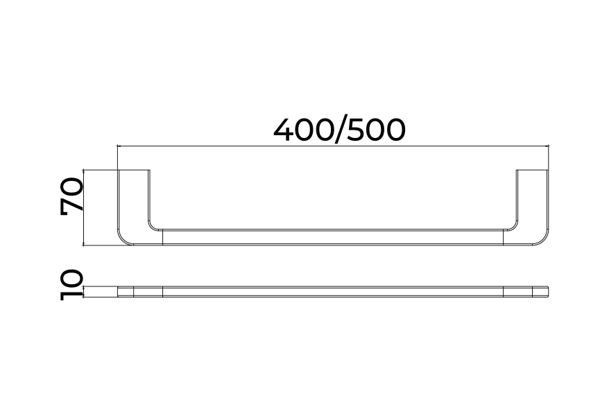 Toallero barra de baño Nova Medimex croquis 6