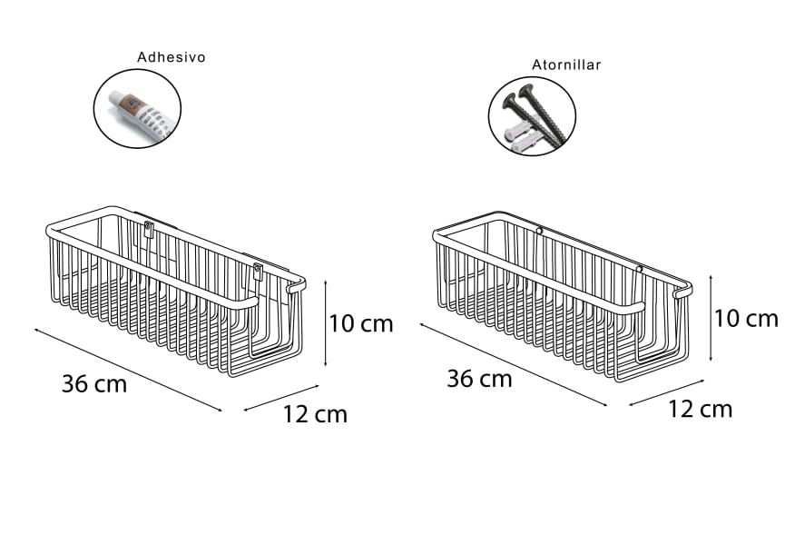 Estante para ducha 600 Bruntec croquis 4